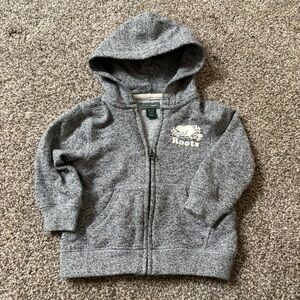 Roots Canada Zip Up Sweatshirt Hoodie Gray Size 18-24‎ months